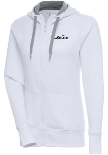 Antigua New York Jets Womens White Victory Long Sleeve Full Zip Jacket