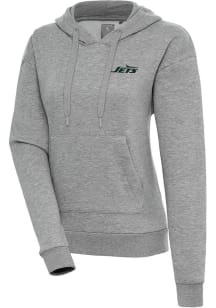 Antigua New York Jets Womens Grey Victory Hooded Sweatshirt