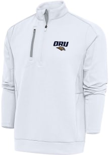 Antigua Oral Roberts Golden Eagles Mens White Generation Long Sleeve 1/4 Zip Pullover