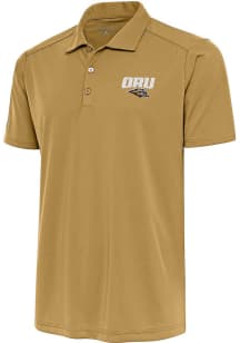 Antigua Oral Roberts Golden Eagles Mens Gold Tribute Short Sleeve Polo