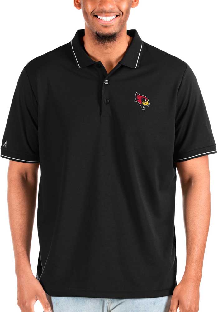 Antigua Illinois State Redbirds Mens Black Affluent Big and Tall Polos Shirt