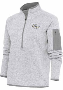 Antigua George Washington Revolutionaries Womens Grey Fortune Qtr Zip