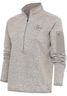 Antigua George Washington Revolutionaries Womens Oatmeal Fortune Qtr Zip