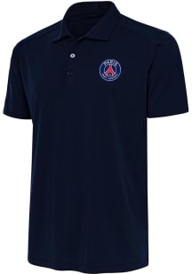 Antigua Paris Saint-Germain FC Mens Navy Blue Statement Short Sleeve Polo