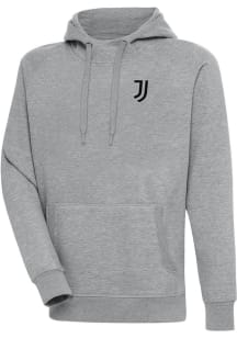 Antigua Juventus FC Mens Grey Takeover Long Sleeve Hoodie
