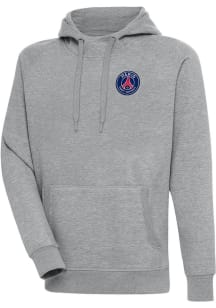 Antigua Paris Saint-Germain FC Mens Grey Takeover Long Sleeve Hoodie