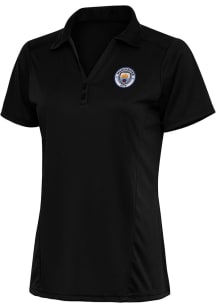 Antigua Manchester City FC Womens Black Statement Short Sleeve Polo Shirt