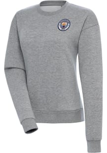 Antigua Manchester City FC Womens Grey Takeover Crew Sweatshirt