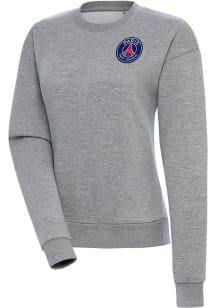 Antigua Paris Saint-Germain FC Womens Grey Takeover Crew Sweatshirt