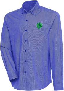Antigua Seattle Sounders FC Mens Blue Compression Long Sleeve Dress Shirt