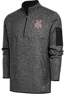 Antigua Indianapolis Clowns Mens Black Fortune Big and Tall 1/4 Zip Pullover