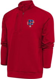 Antigua Cleveland Buckeyes Mens Red Generation Long Sleeve 1/4 Zip Pullover
