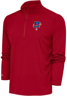 Antigua Cleveland Buckeyes Mens Red Tribute Long Sleeve 1/4 Zip Pullover