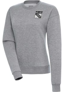Antigua New York Rangers Womens Grey Metallic Logo Victory Crew Sweatshirt