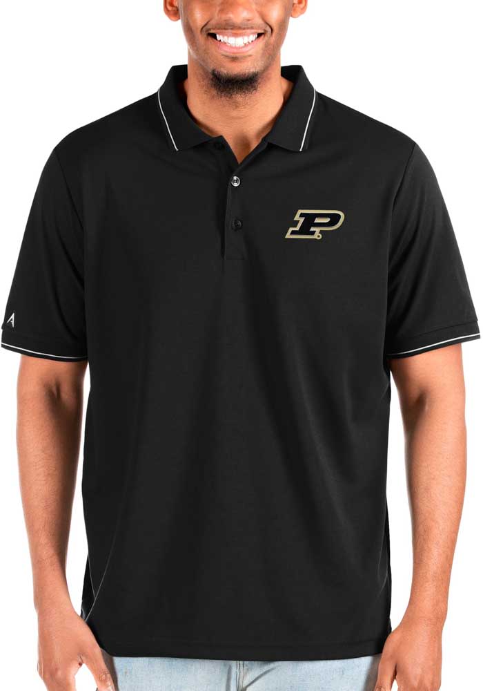 Antigua Purdue Boilermakers Mens Black Affluent Big and Tall Polos Shirt