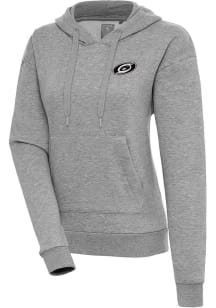 Antigua Carolina Hurricanes Womens Grey Metallic Logo Victory Hooded Sweatshirt