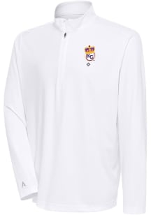 Antigua Kansas City Monarchs Mens White Tribute Long Sleeve 1/4 Zip Pullover