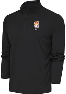 Antigua Kansas City Monarchs Mens Grey Tribute Long Sleeve 1/4 Zip Pullover