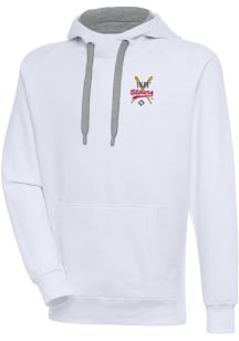 Antigua Indianapolis Clowns Mens White Victory Long Sleeve Hoodie