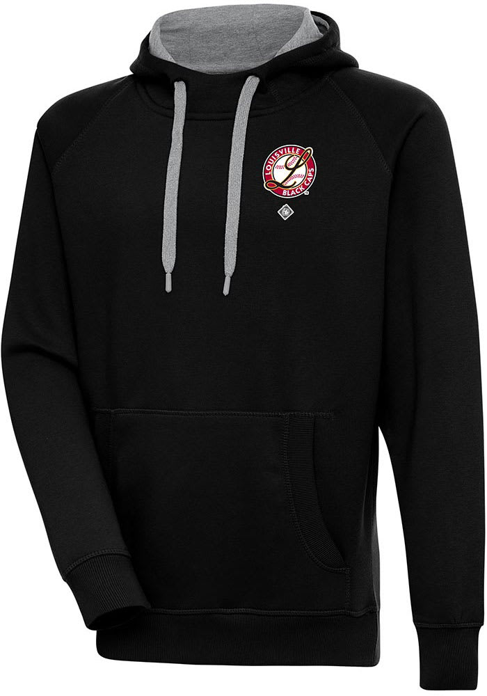 Antigua Chicago Cubs Black Victory Long Sleeve Hoodie, Black, 52% Cot / 48% Poly, Size XL, Rally House