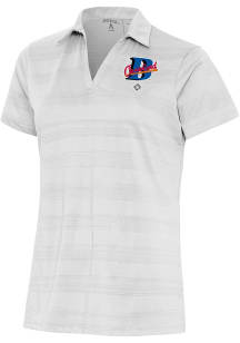 Antigua Cleveland Buckeyes Womens White Compass Short Sleeve Polo Shirt