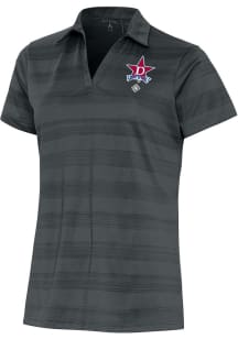 Antigua Detroit Stars Womens Grey Compass Short Sleeve Polo Shirt