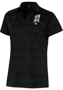 Antigua Homestead Grays Womens Black Compass Short Sleeve Polo Shirt