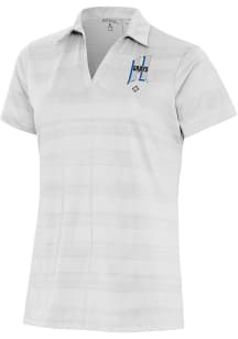 Antigua Homestead Grays Womens White Compass Short Sleeve Polo Shirt