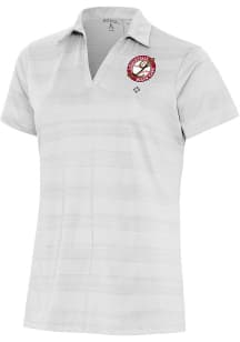 Antigua Louisville Black Caps Womens White Compass Short Sleeve Polo Shirt