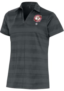 Antigua Louisville Black Caps Womens Grey Compass Short Sleeve Polo Shirt