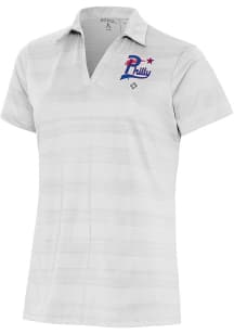 Antigua Philadelphia Stars Womens White Compass Short Sleeve Polo Shirt