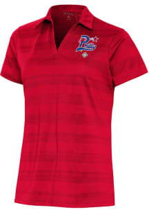 Antigua Philadelphia Stars Womens Red Compass Short Sleeve Polo Shirt