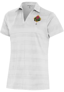 Antigua Pittsburgh Crawfords Womens White Compass Short Sleeve Polo Shirt