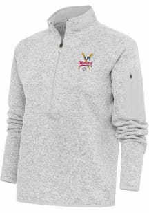 Antigua Indianapolis Clowns Womens Grey Fortune 1/4 Zip Pullover