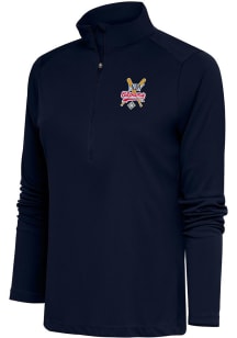 Antigua Indianapolis Clowns Womens Navy Blue Tribute 1/4 Zip Pullover