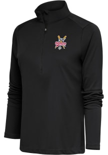 Antigua Indianapolis Clowns Womens Grey Tribute 1/4 Zip Pullover