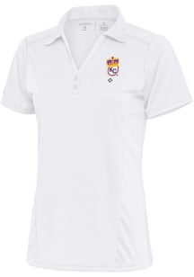 Antigua Kansas City Monarchs Womens White Tribute Short Sleeve Polo Shirt