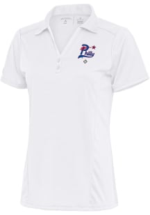 Antigua Philadelphia Stars Womens White Tribute Short Sleeve Polo Shirt