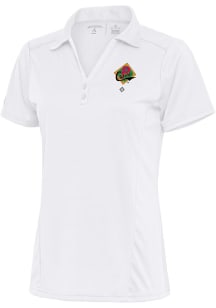 Antigua Pittsburgh Crawfords Womens White Tribute Short Sleeve Polo Shirt