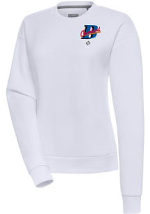 Antigua Cleveland Buckeyes Womens White Victory Crew Sweatshirt
