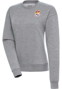 Antigua Kansas City Monarchs Womens Grey Victory Crew Sweatshirt