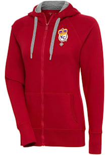 Antigua Kansas City Monarchs Womens Red Victory Long Sleeve Full Zip Jacket