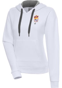 Antigua Kansas City Monarchs Womens White Victory Hooded Sweatshirt
