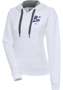 Antigua Philadelphia Stars Womens White Victory Hooded Sweatshirt