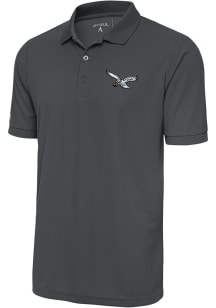Antigua Philadelphia Eagles Mens Grey Legacy Pique Retro Bird Short Sleeve Polo