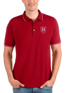 Antigua Harvard Crimson Mens Red Affluent Short Sleeve Polo
