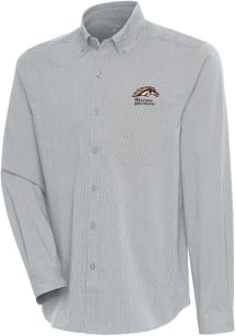 Antigua Western Michigan Broncos Mens Grey Compression Long Sleeve Dress Shirt