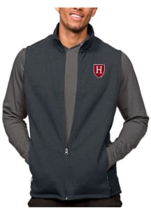 Antigua Harvard Crimson Mens Charcoal Course Sleeveless Jacket