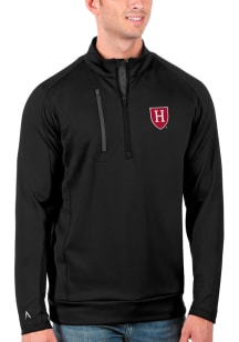 Antigua Harvard Crimson Mens Black Generation Long Sleeve 1/4 Zip Pullover