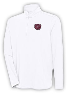 Antigua Missouri State Bears Mens White Hunk Long Sleeve 1/4 Zip Pullover